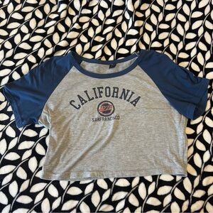 California Kids Raglan Tee - Blue & Gray